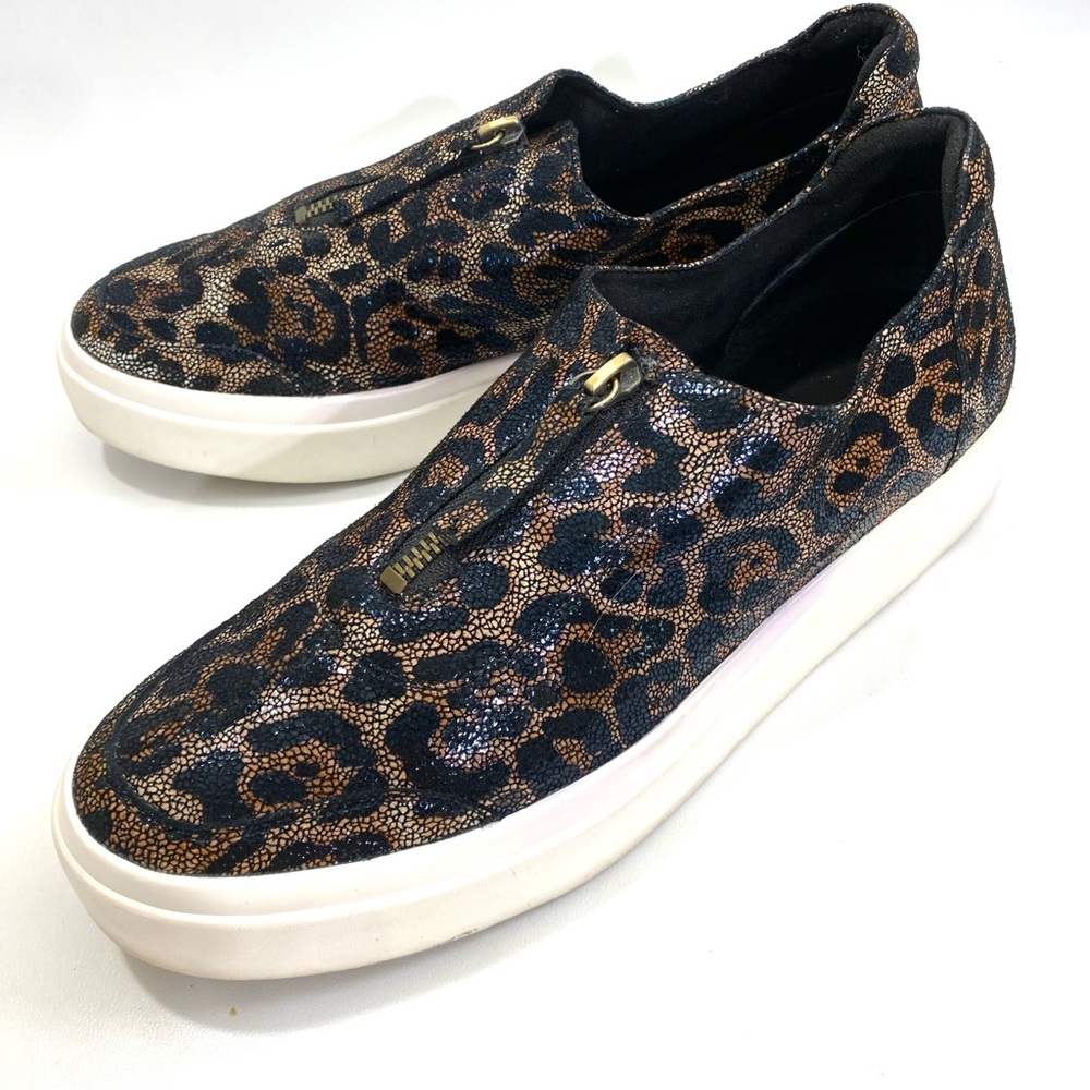 Vaneli Sport Slip On Sneakers Womens 9.5 M Cheetah Print Zip Up